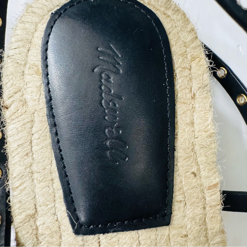 MADEWELL The Mira Espadrille Thong Sandal True Black Size 10 - Picture 7 of 14